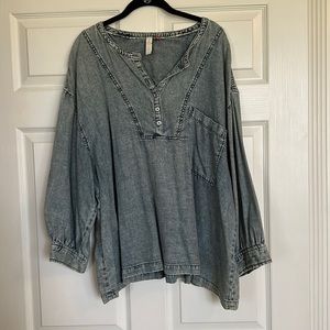 Anthropologie Pilcro denim top